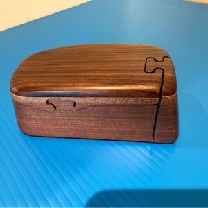 Handcrafted Wooden Puzzle Box - Dark Walnut Finish